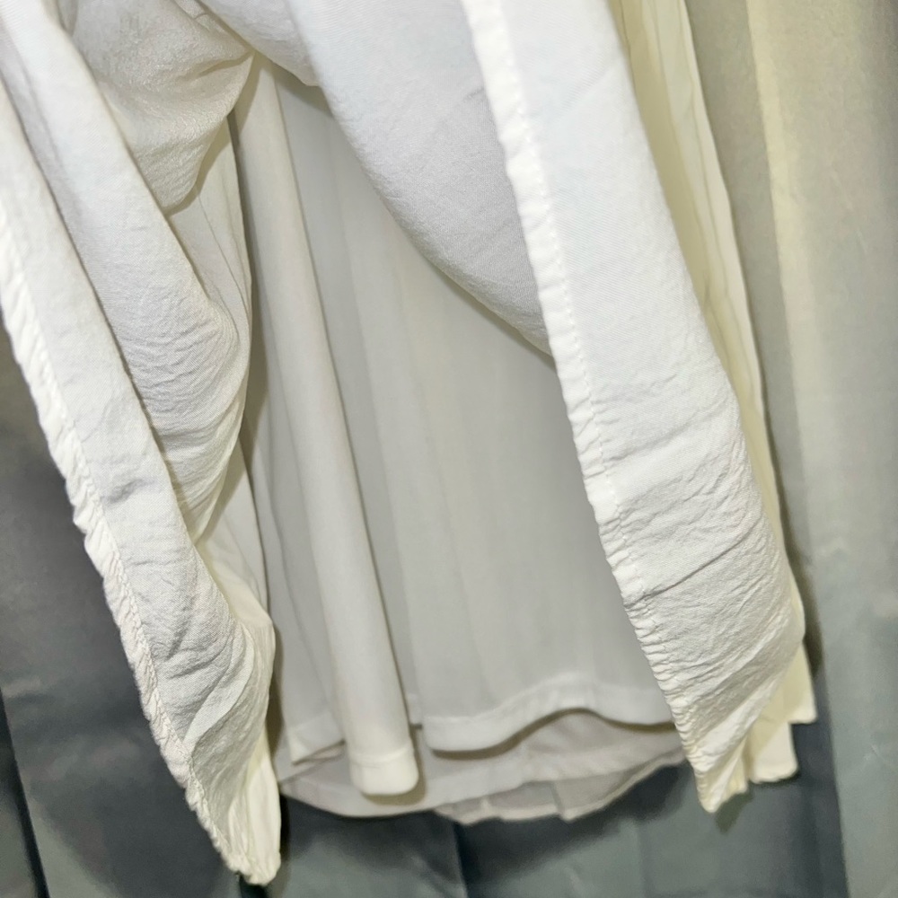 Purple Snow Ivory Crochet Cut Out Detail Flowing Layered Dress - Picture 6 of 9